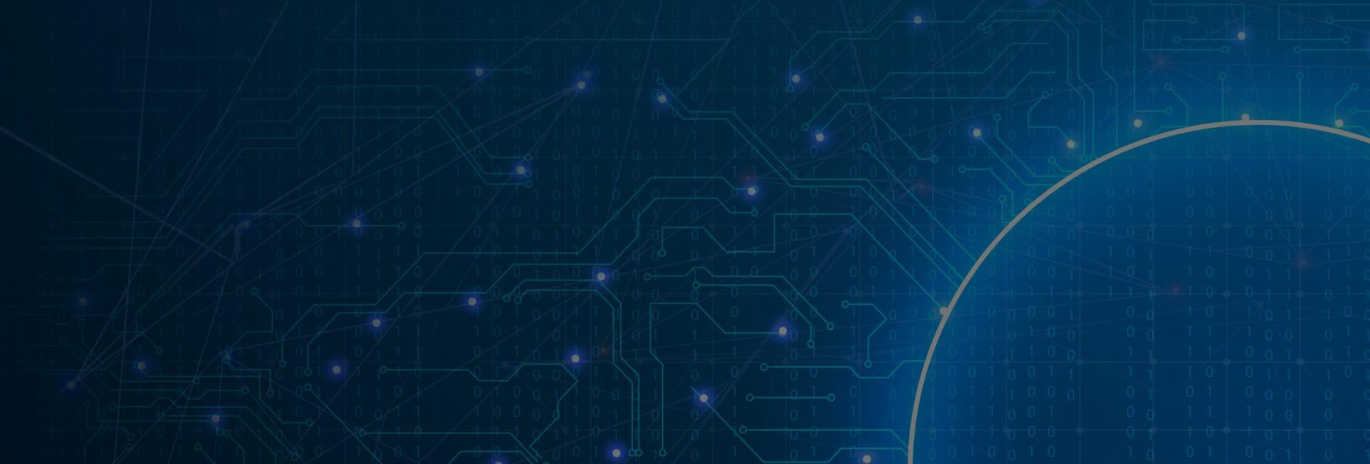 Centric Software participe au Webinar « Data, Supply Chain & Luxe » : rendez-vous le 17 décembre à 18h ! Feature A digital-themed background with interconnected lines and glowing nodes on a dark blue surface. Circuit patterns and binary code digits fade into the backdrop, creating a futuristic ambiance that embodies next-gen technology.
